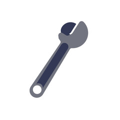 Wrench icon in flat style on isolated background. 