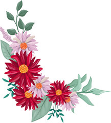 Red Watercolor Flower Arrangement