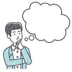 考える男性のイメージイラスト素材