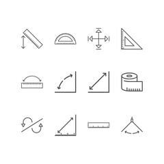 Set of simple measure line icons