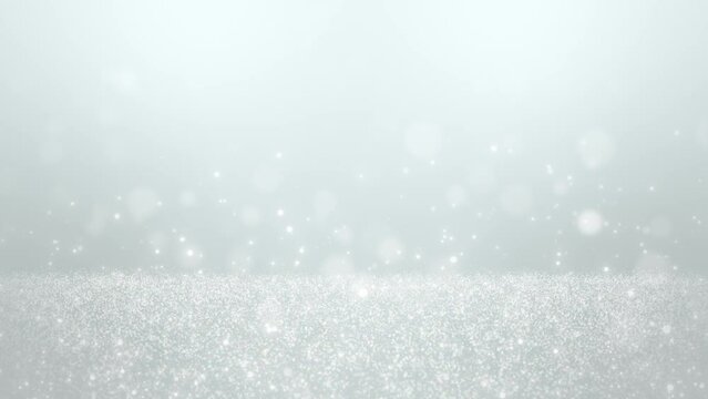 Beautiful glitter background with white gradation. It creates a fantastic and romantic winter. Loop playback is supported.