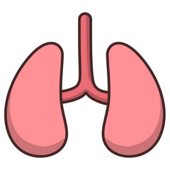 pulmonary human organ icon. respiratory health care illustration