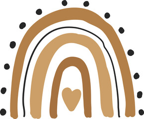 Organic Rainbow illustration in bohemian style