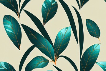 Tropical leaves grunge wallpaper abstract seamless pattern