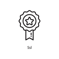 Ssl Vector Outline Icon Design illustration. Cloud Computing Symbol on White background EPS 10 File