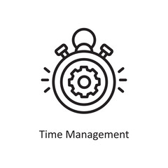 Time Management Vector Outline Icon Design illustration. Cloud Computing Symbol on White background EPS 10 File