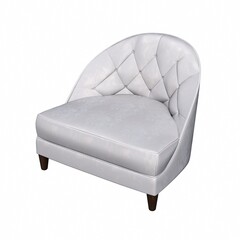 armchair isolated on white background, interior furniture, , 3D illustration, cg render