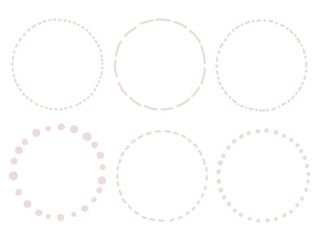 点線のシンプルな丸いフレーム　枠