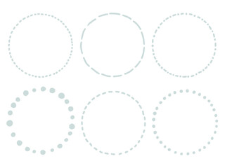 点線のシンプルな丸いフレーム　枠