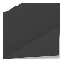 Black bent torn paper. Clean square note. Background for a note