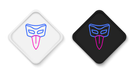 Line Carnival mask icon isolated on white background. Masquerade party mask. Colorful outline concept. Vector