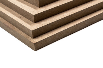 MDF raw boards - edge in close-up.