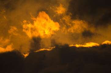 Clouds at sunset in Gran Canaria. Canary Islands. Spain.
