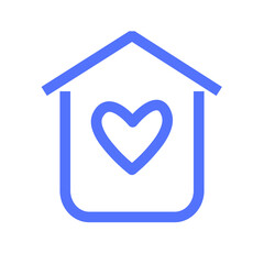 wedding home house love romance heart line icon