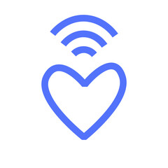 wedding signal love heart line icon