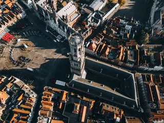 Papier Peint photo Brugges The Belfry of Bruges the town of Bruges, Belgium