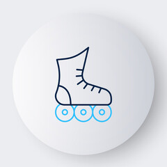 Line Roller skate icon isolated on white background. Colorful outline concept. Vector