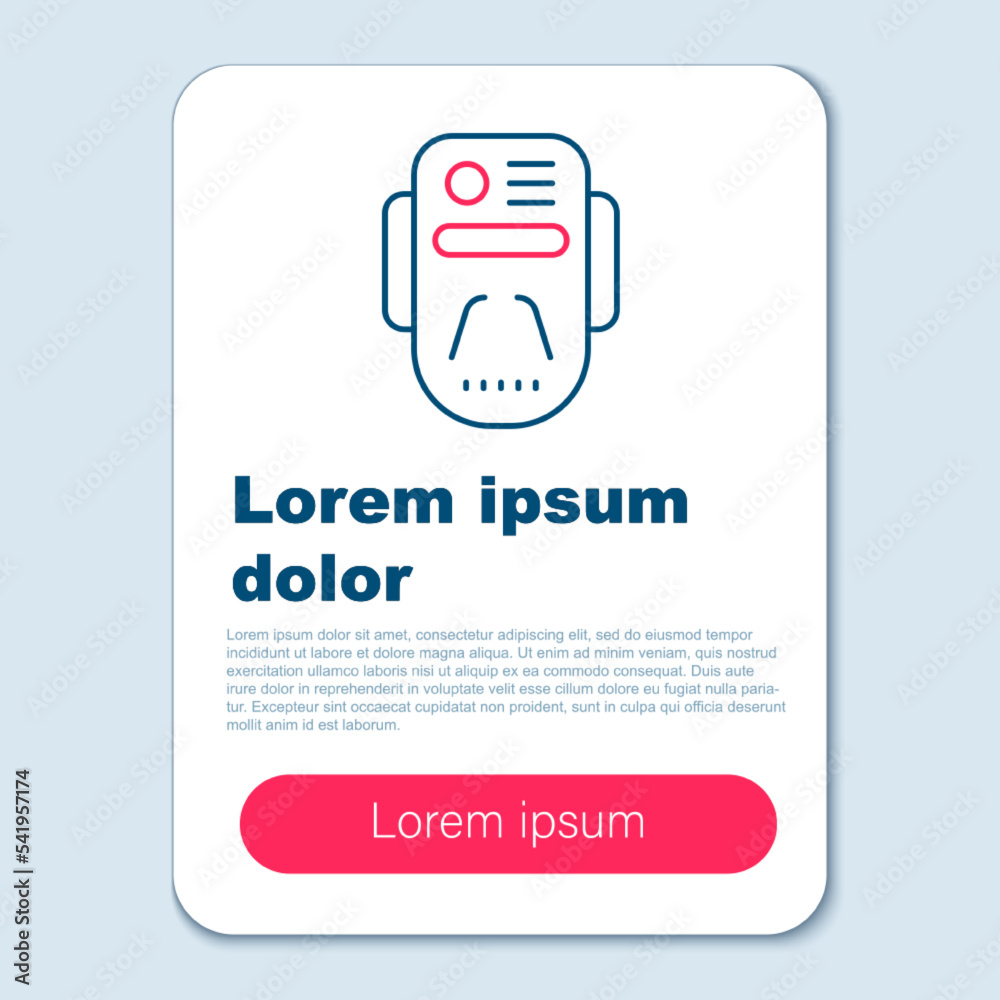 Poster Line Artificial intelligence robot icon isolated on grey background. Machine learning, cloud computing. Colorful outline concept. Vector