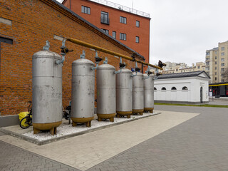 tank in the town, industrial architecture