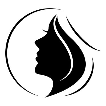 Woman face logo design template for beauty salon