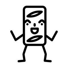 apple strudel dessert character line icon vector. apple strudel dessert character sign. isolated contour symbol black illustration