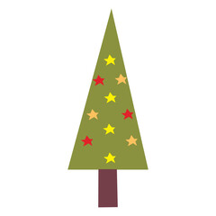 Hand drawn vector christmas tree element isolated. Stock png element. December 6 - Mitten Tree Day
