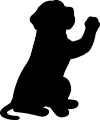 Simple and adorable Great Dane Silhouette Waving hand