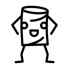 marshmallow dessert character line icon vector. marshmallow dessert character sign. isolated contour symbol black illustration