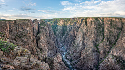 Sunrise at the Black Canyon of the Gunnison National Park, North Rim - Big Island View