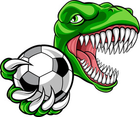 Dinosaur Soccer Football Player Sports Mascot