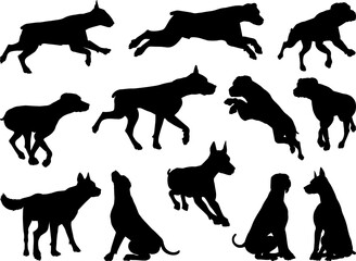 Dog Silhouettes Animal Set