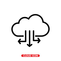 Cloud computing icon flat logo template