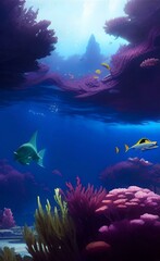 Fototapeta premium Drawing the underwater world