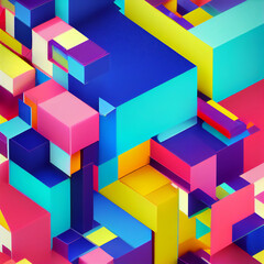 abstract colorful background 3D generative ai digital illustration
