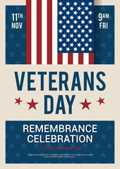 Veterans Day remembrance celebration invitation poster vector design