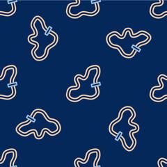 Line Timing belt kit icon isolated seamless pattern on blue background. Vector