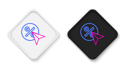 Line Discount percent tag icon isolated on white background. Shopping tag sign. Special offer sign. Discount coupons symbol. Colorful outline concept. Vector