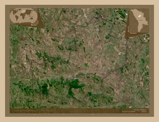 Telenesti, Moldova. Low-res satellite. Labelled points of cities