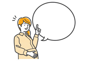 若い妊婦の吹き出しイラスト