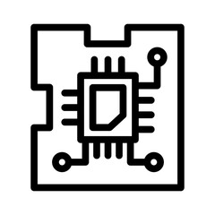 motherboard line icon illustration vector graphic