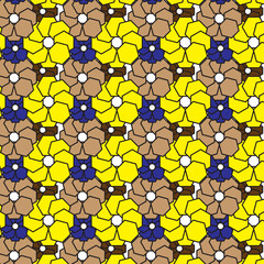 Seamless pattern design with Flowers and abstract background 