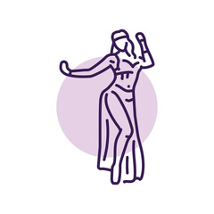 Obraz na płótnie Canvas Woman belly dance color line icon. East dance.