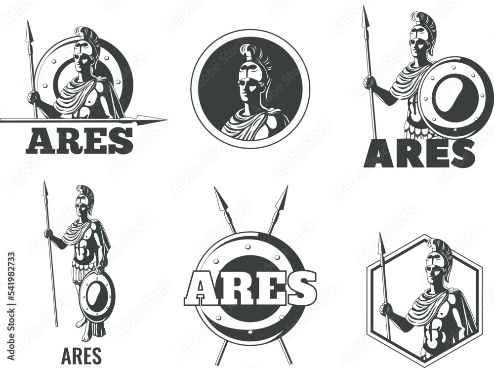 Wall mural Ares God Emblems Set