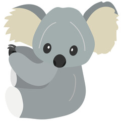 Cute cartoon childish vector character koala. Vector graphics. isolated on white background