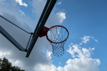 Basketball hoop in the public arena
