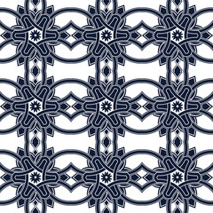 seamless blue triangle cross round geometry pattern