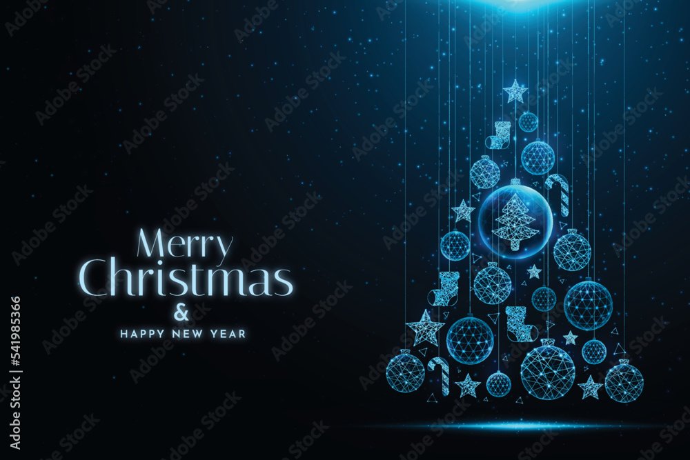 Wall mural gradient christmas technology background vector design illustration