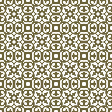 Seamless background image of vintage golden round curve kaleidoscope pattern.