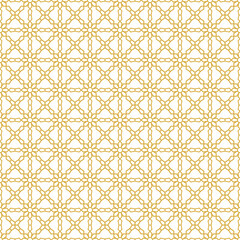 Seamless background image of yellow cross chain flower geometry pattern.