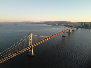 Sunset at Treasure Island and Bay Bridge in San Francisco